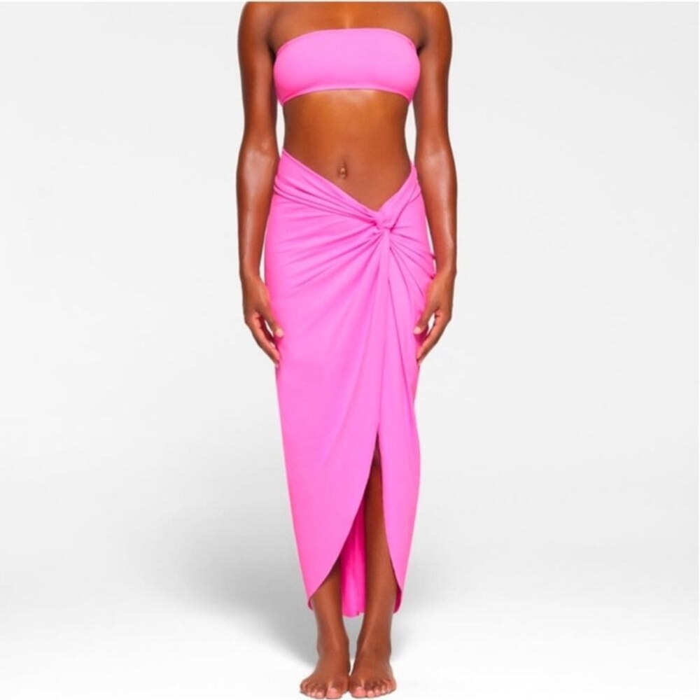 SKIMS Pink Sarong Swim Asymmetrical Wrap